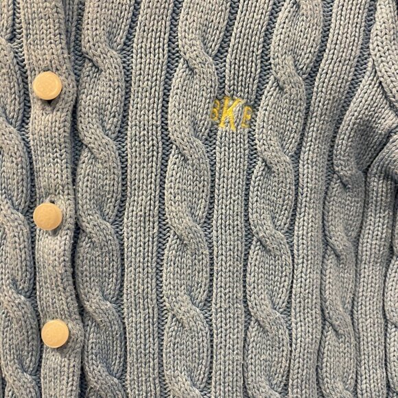 Polo Ralph Lauren Girls Monogram Cable Knit Peplum Cardigan Size 6 Preppy Easter - Picture 5 of 10